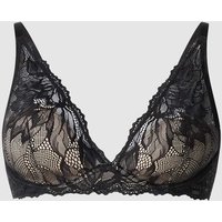 Calvin Klein Underwear Bralette aus floraler Spitze - wattiert in Black, Größe 70/D von Calvin Klein Underwear