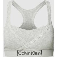 Calvin Klein Underwear Bralette im Double-Layer-Look Modell 'Reimagine Heritage' in Silber Melange, Größe XS von Calvin Klein Underwear