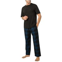 Calvin Klein Underwear Herren Pyjama blau Jersey-Baumwolle kariert von Calvin Klein Underwear