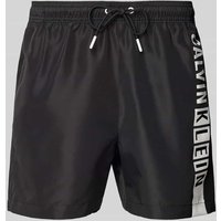 Calvin Klein Underwear Regular Fit Badehose mit Label-Print in Black, Größe L von Calvin Klein Underwear