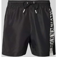 Calvin Klein Underwear Regular Fit Badehose mit Label-Print in Black, Größe S von Calvin Klein Underwear