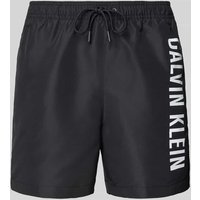 Calvin Klein Underwear Regular Fit Badeshorts mit Label-Print in Black, Größe M von Calvin Klein Underwear