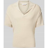 Calvin Klein Underwear Regular Fit Poloshirt mit Strukturmuster in Beige, Größe M von Calvin Klein Underwear