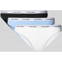 Calvin Klein Underwear Slip mit Logo-Stitching Modell 'Bikini' im 3er-Pack in Blau, Größe M Calvin Klein Underwear Slip mit Logo-Stitching Modell 'Bikini' im 3er-Pack in Blau, Größe M von Calvin Klein Underwear