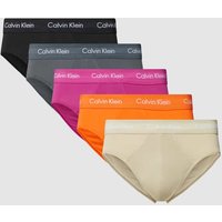 Calvin Klein Underwear Slips mit elastischem Logo-Bund im 5er-Pack in Orange, Größe XL von Calvin Klein Underwear