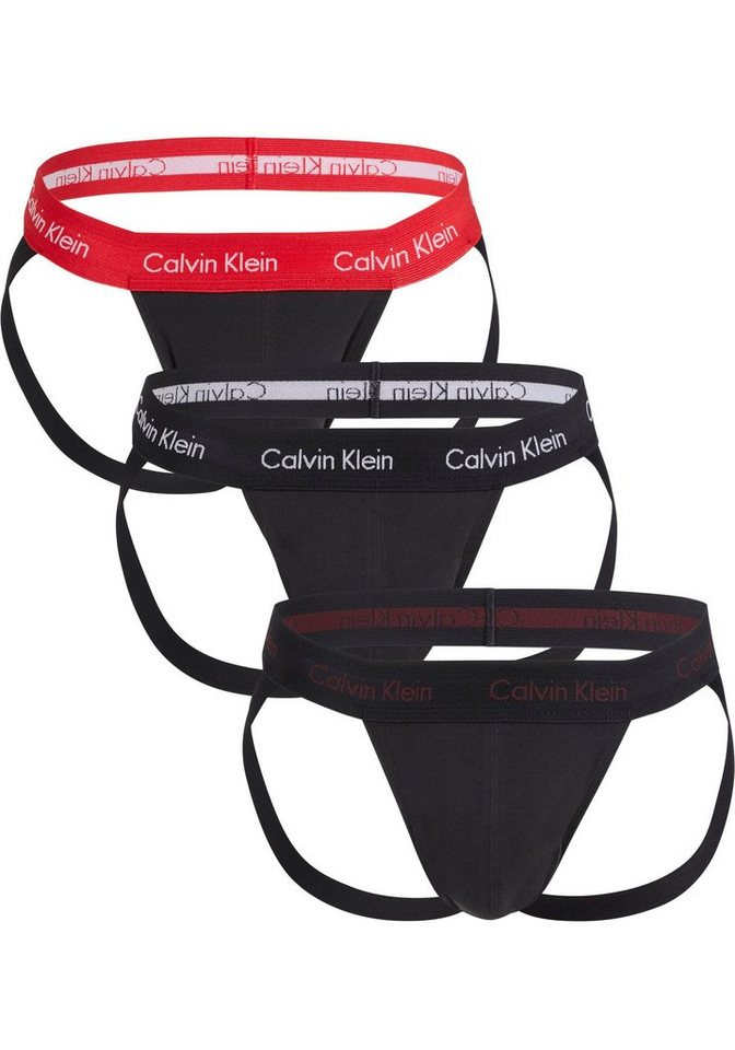 Calvin Klein Underwear String JOCK STRAP 3PK (Packung, 3er-Pack) mit Logo-Elastikbund von Calvin Klein Underwear