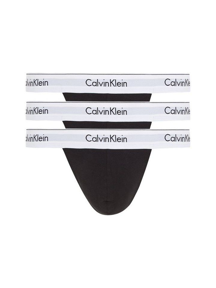 Calvin Klein Underwear T-String THONG 3PK (Packung, 3-St., 3er-Pack) mit Logo-Elastikbund von Calvin Klein Underwear