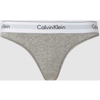 Calvin Klein Underwear String mit Logo-Bund in Hellgrau Melange, Größe XL von Calvin Klein Underwear