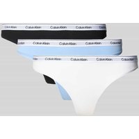 Calvin Klein Underwear String mit Logo-Stitching Modell 'Modern' im 3er-Pack in Blau, Größe XL von Calvin Klein Underwear