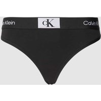 Calvin Klein Underwear String mit elastischem Logo-Bund Modell 'MODERN THONG' in Black, Größe XL von Calvin Klein Underwear