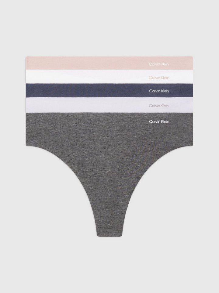 Calvin Klein Underwear Tanga 5 PACK THONG (MID-RISE) (Packung, 5-St., 5er-Pack) mit Logo-Print an der Hüfte von Calvin Klein Underwear