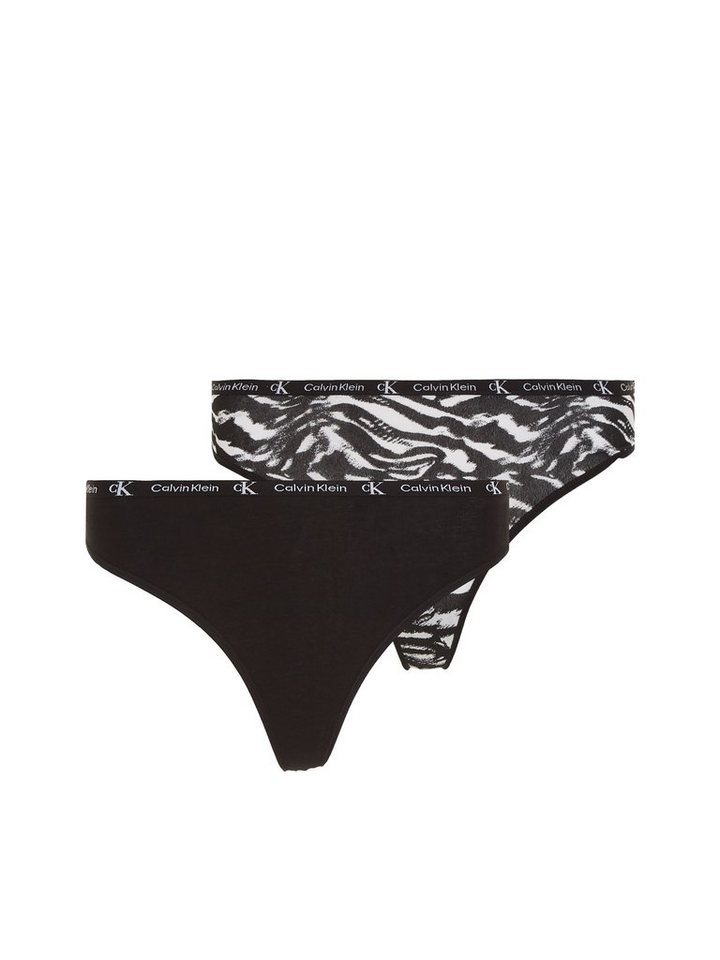 Calvin Klein Underwear T-String MODERN THONG 2PK (Packung, 2er-Pack) mit klassischem Logobund von Calvin Klein Underwear