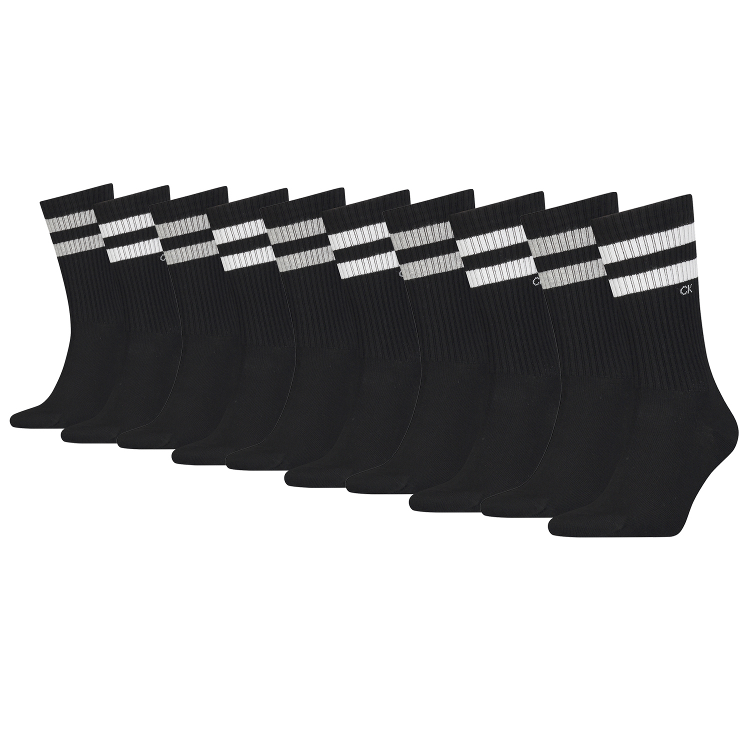 10 Paar Calvin Klein Stripes Herren Sportsocken Tennissocken von Calvin Klein