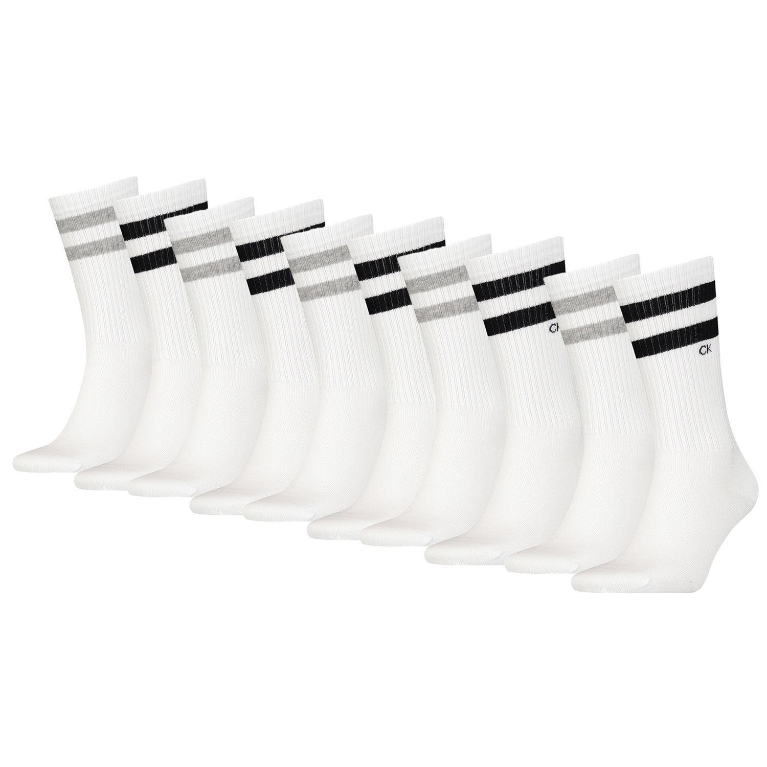 10 Paar Calvin Klein Stripes Herren Sportsocken Tennissocken von Calvin Klein