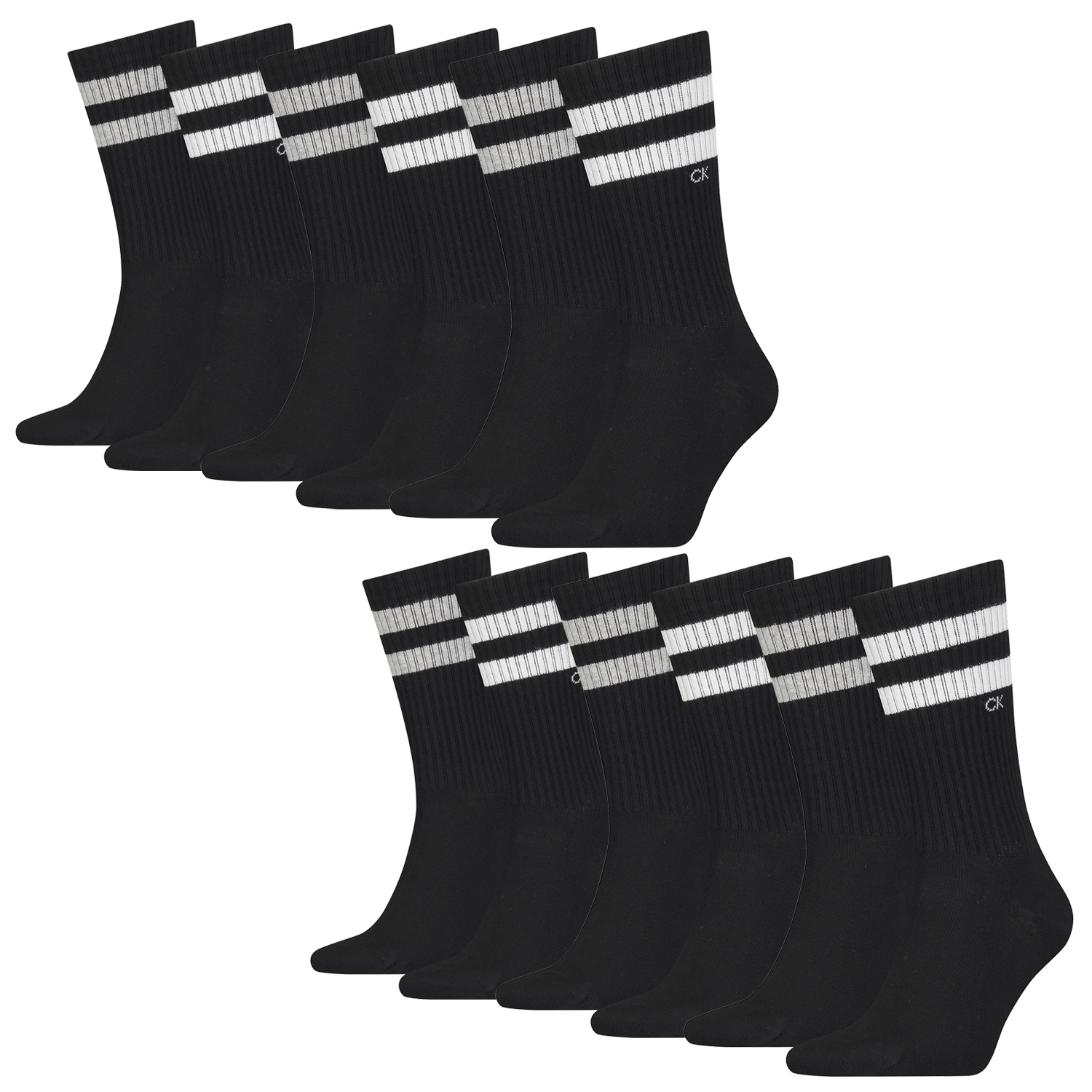 12 Paar Calvin Klein Stripes Herren Sportsocken Tennissocken von Calvin Klein