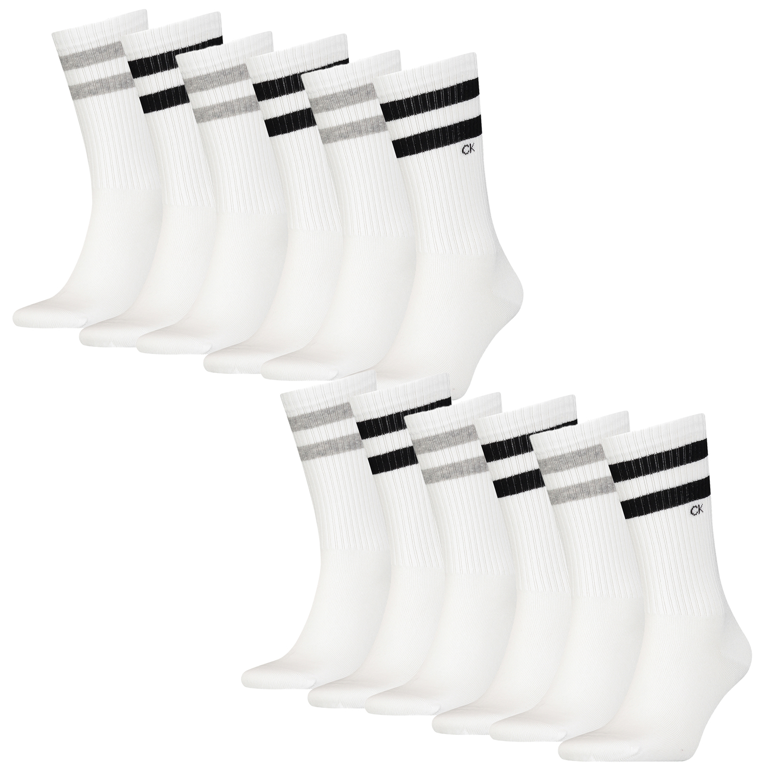 12 Paar Calvin Klein Stripes Herren Sportsocken Tennissocken von Calvin Klein