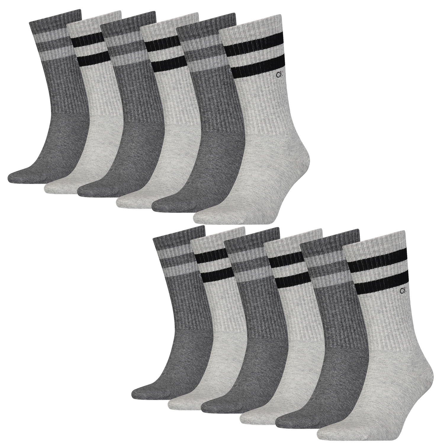 12 Paar Calvin Klein Stripes Herren Sportsocken Tennissocken von Calvin Klein