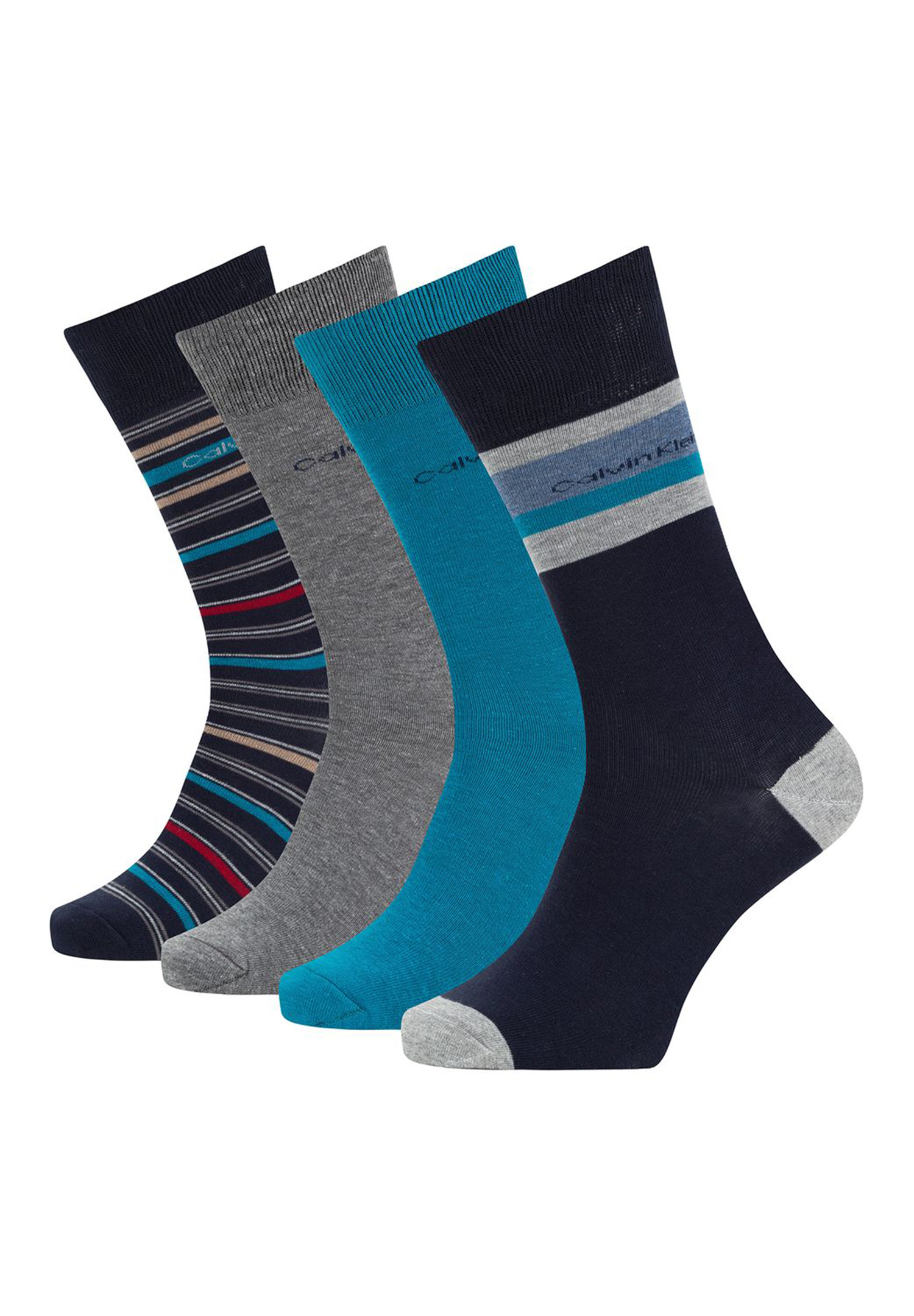 4 Paar Calvin Klein Combed Cotton Crew Socken Herren Geschenkbox Gr. 40-46 von Calvin Klein