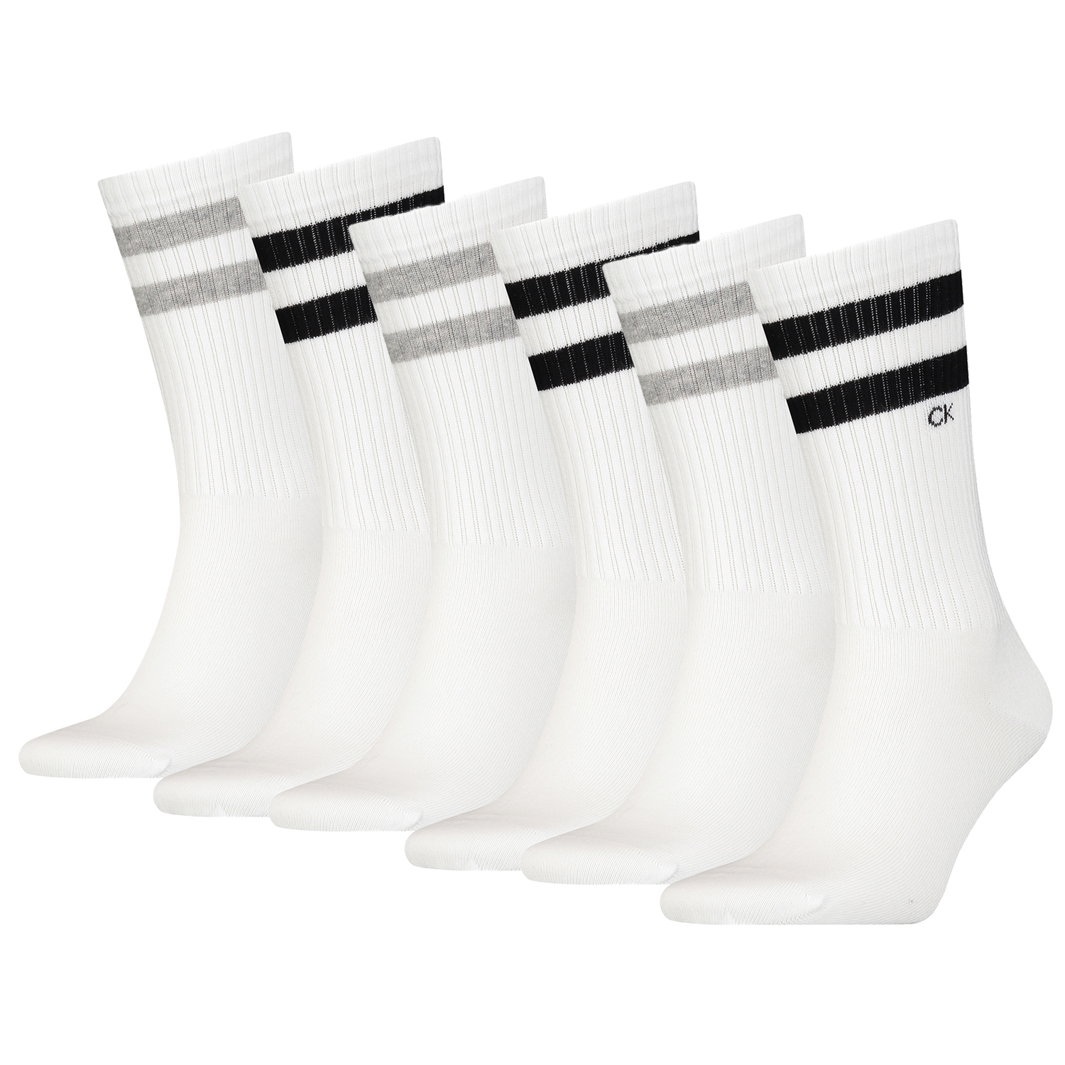 6 Paar Calvin Klein Stripes Herren Sportsocken Tennissocken von Calvin Klein