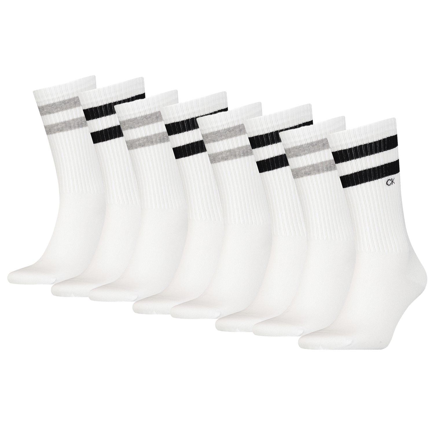 8 Paar Calvin Klein Stripes Herren Sportsocken Tennissocken von Calvin Klein