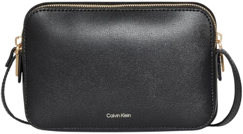 CALVIN KLEIN Damen Foil Logo Elongated Camera Bag Lv04f3276g Crossover, Black (Black/Toasted Coconut) von Calvin Klein