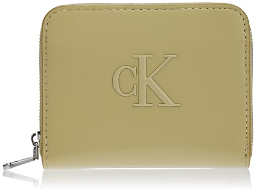 CALVIN KLEIN Damen Raised Ck Medium Zip Around Lv04f1026g Geldbörsen, Brown (Mint Tea) von Calvin Klein