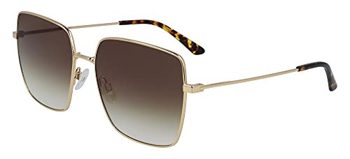 CALVIN KLEIN EYEWEAR Damen CK20135S-717 Sonnenbrille,Shiny Gold/Khaki Gradient, 58-17-145 von Calvin Klein