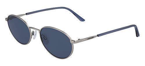 CALVIN KLEIN EYEWEAR Herren CK20317S-045 Sonnenbrille,Satin Silver/Solid Blue, 54-20-145 von Calvin Klein