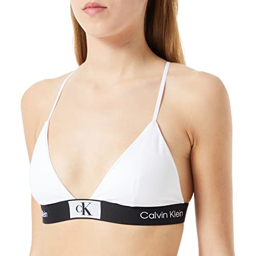 Calvin Klein Damen Bikinitop Triangel Unlined Triangle Weiche Cups , Weiß (White), XL von Calvin Klein