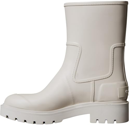 Calvin Klein Damen Gummistiefel Mid Rubber Chunky, Elfenbein (Chateau), 35 von Calvin Klein