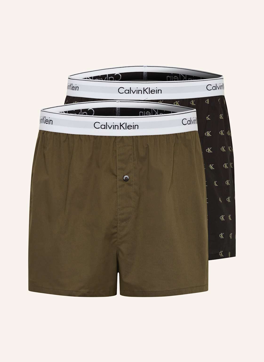 Calvin Klein 2er-Pack Web-Boxershorts Modern Cotton Stretch gruen Calvin Klein 2er-Pack Web-Boxershorts Modern Cotton Stretch gruen von Calvin Klein