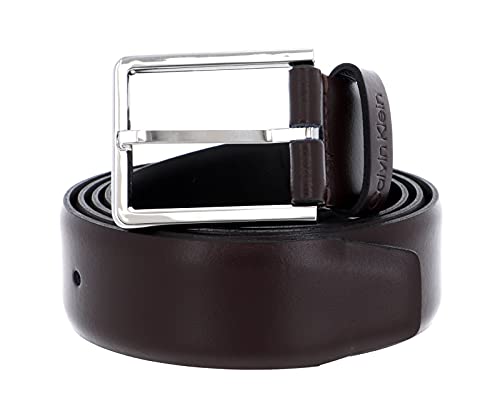 Calvin Klein Herren Gürtel 3.5 cm Bombed Belt Ledergürtel, Braun (Dark Brown), 100 cm von Calvin Klein