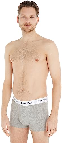 Calvin Klein Herren Boxershorts Low Rise Trunks aus Baumwolle mit Stretch, Grau (Grey Heather), XL von Calvin Klein