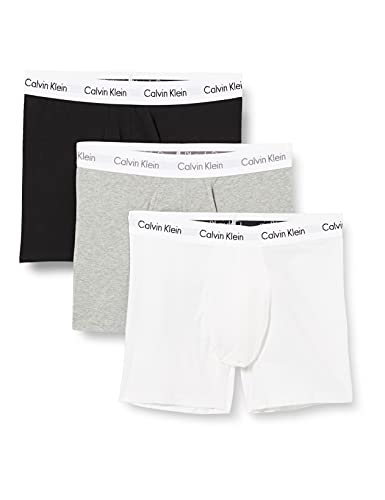 Calvin Klein 3P Trunk Herren Boxershorts (3er Pack), Mehrfarbig(998 Schwarz/Weiss/Grau Heather), M von Calvin Klein