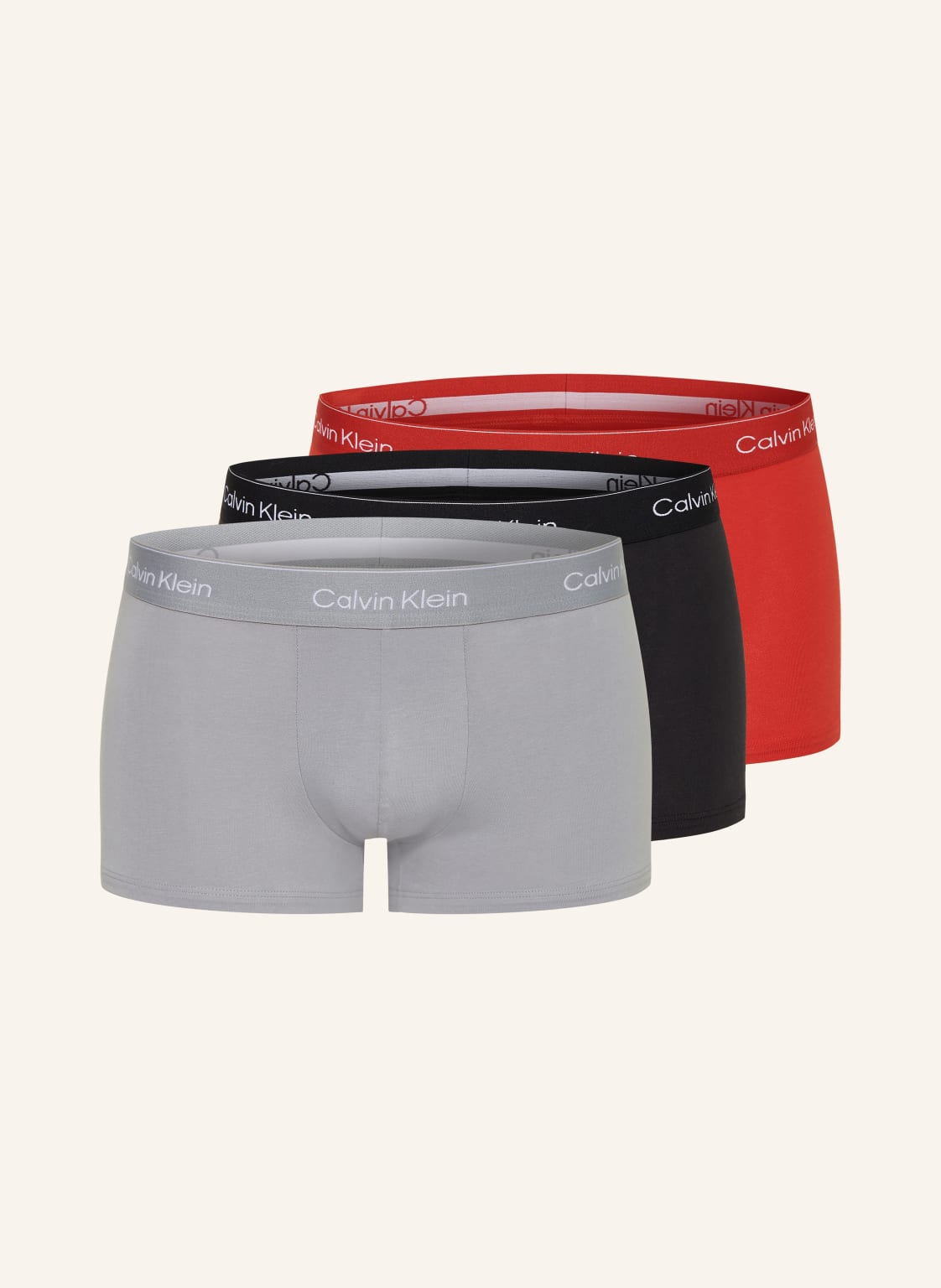 Calvin Klein 3er-Pack Boxershorts Low Rise rot von Calvin Klein