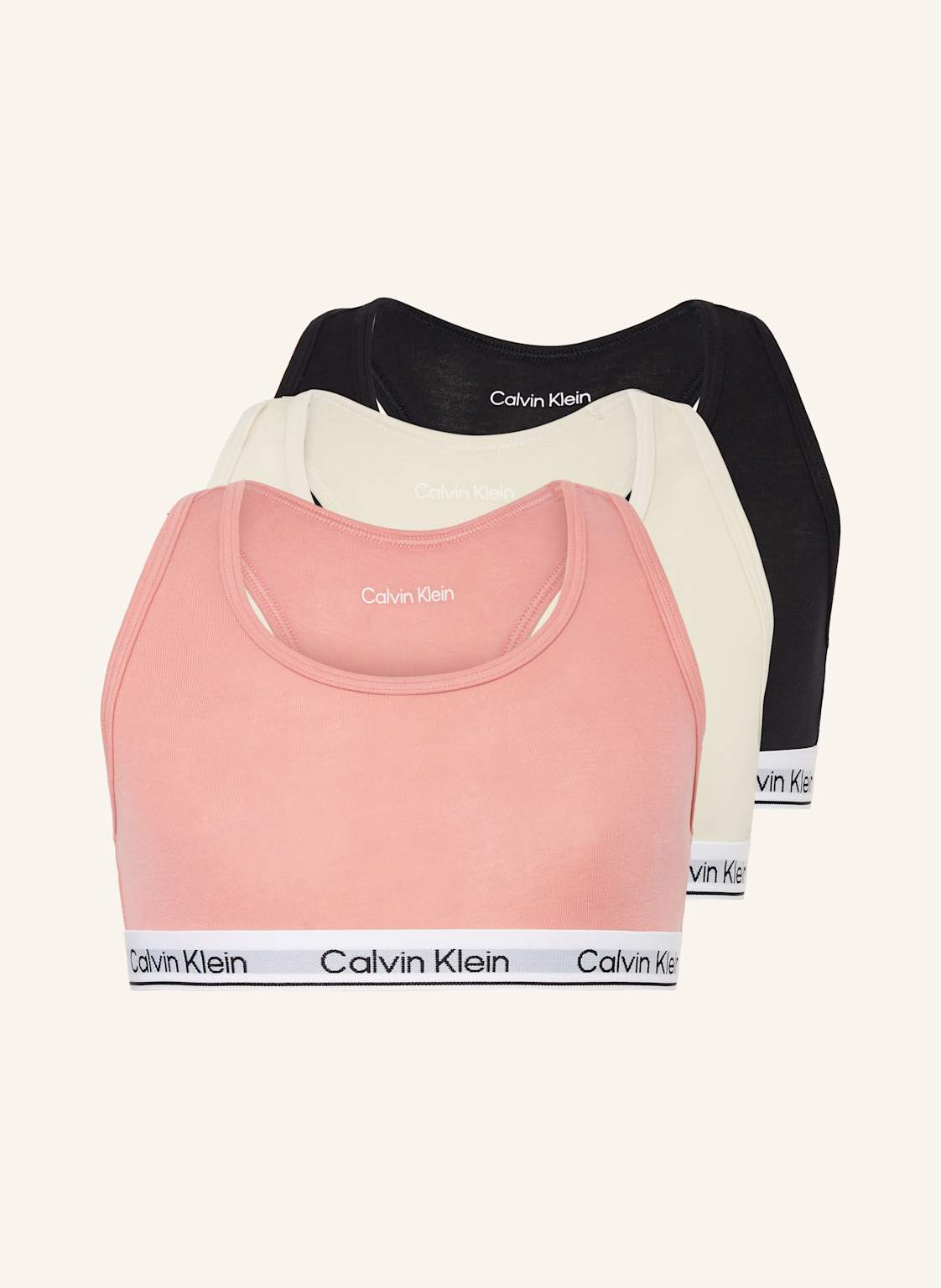 Calvin Klein 3er-Pack Bustiers Icon Cotton Stretch pink von Calvin Klein
