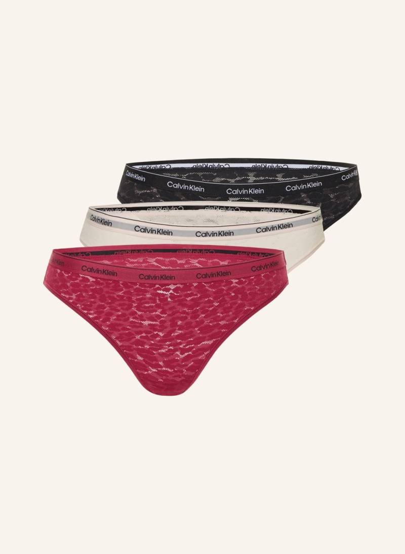 Calvin Klein 3er-Pack Slips Modern Lace rot von Calvin Klein