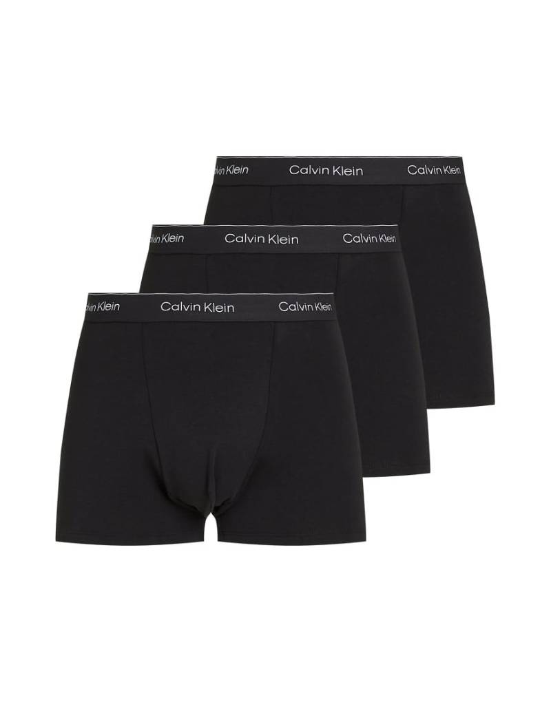 Calvin Klein - 3er-Pack Unterhosen aus Baumwollstretch in Schwarz mit Abnähern und Logo von Calvin Klein