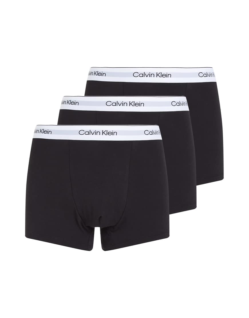 Calvin Klein - 3er-Pack Unterhosen aus Baumwollstretch in Schwarz mit Abnähern und Logo Calvin Klein - 3er-Pack Unterhosen aus Baumwollstretch in Schwarz mit Abnähern und Logo von Calvin Klein