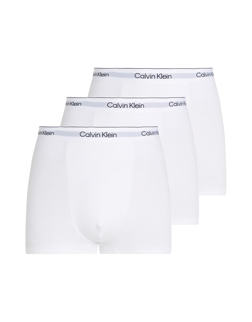 Calvin Klein - 3er-Pack Unterhosen aus Baumwollstretch in Weiß mit Abnähern und Logo von Calvin Klein
