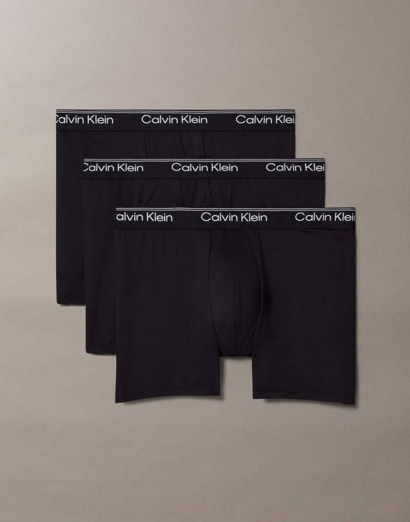Calvin Klein - 3er-Pack elastische Mikro-Boxershorts in Schwarz-Bunt von Calvin Klein