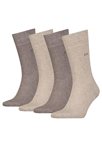 Calvin Klein 4 Paar Sneaker Classic Socken Herren, Farbe:Brown Melange, Socken & Strümpfe:39-42 von Calvin Klein