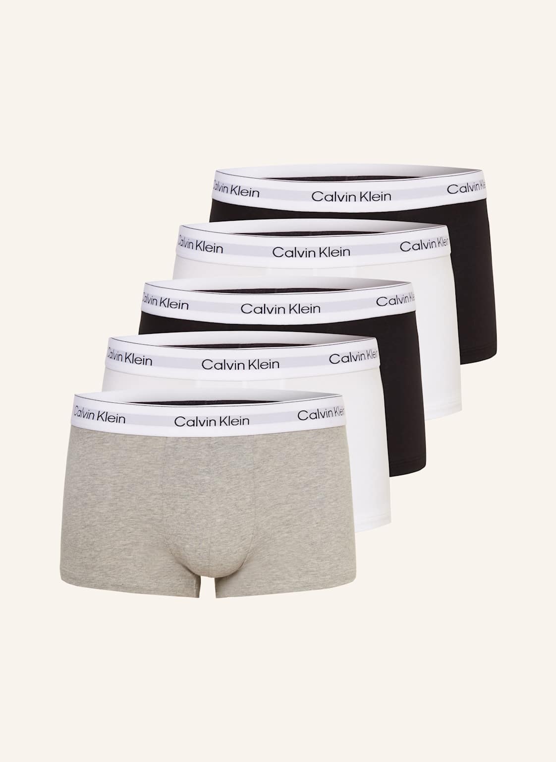 Calvin Klein 5er-Pack Boxershorts Icon Cotton Stretch Low Rise weiss von Calvin Klein