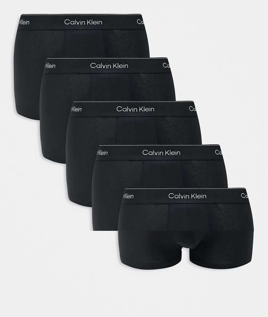 Calvin Klein - 5er-Pack Unterhosen aus Baumwollstretch in Schwarz von Calvin Klein