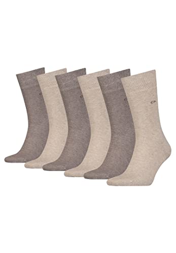 Calvin Klein 6 Paar Sneaker Classic Socken Herren, Farbe:Brown Melange, Socken & Strümpfe:43-46 von Calvin Klein