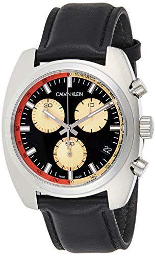 Calvin Klein Herren Chronograph Quarz Uhr mit Leder Armband K8W371C1 von Calvin Klein