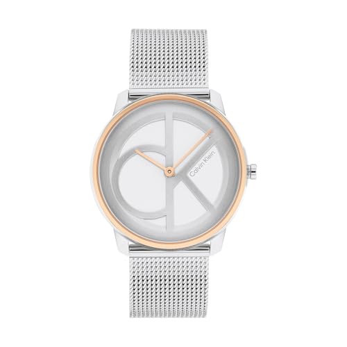Calvin Klein Analog Quarzuhr Für Männer und Frauen Kollektion Iconic MESH - 35MM mit Silbernes Edelstahl-Mesh-Gliederarmband - 25200033 Calvin Klein Analog Quarzuhr Für Männer und Frauen Kollektion Iconic MESH - 35MM mit Silbernes Edelstahl-Mesh-Gliederarmband - 25200033 von Calvin Klein