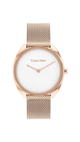 Calvin Klein Analog Quarzuhr für Damen mit Rotgoldfarbenes Edelstahlarmband - 25200270 von Calvin Klein