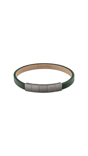 Calvin Klein Armband für Herren Kollektion MINIMALISTIC SQUARES mit Grünem Leder und Edelstahlverschluss - 35100063 von Calvin Klein