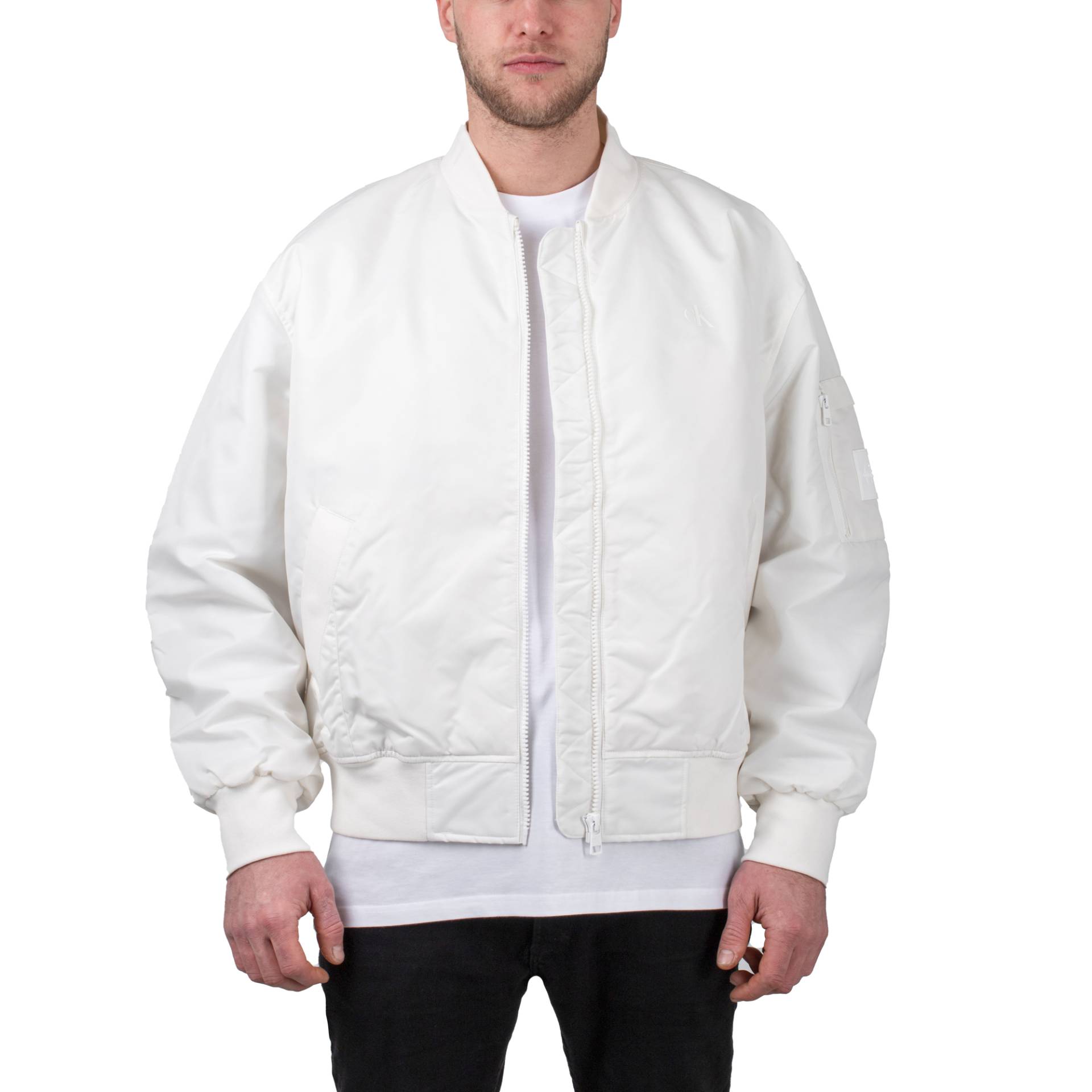 Calvin Klein Badge Sleeve Pocket Bomber Jacket von Calvin Klein